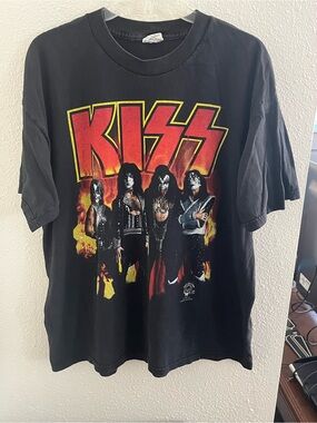 Vintage 1996 KISS Black Graphic Band Tee by Cronies